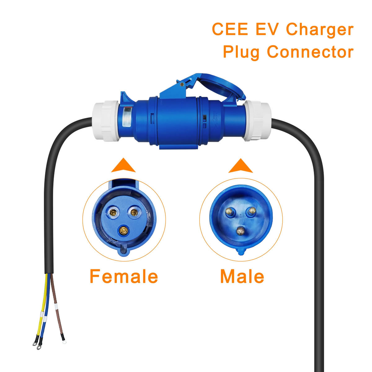 32A Blue CEE Socket to 16A EU  - đánh giá và giá Ev Charger Adapter