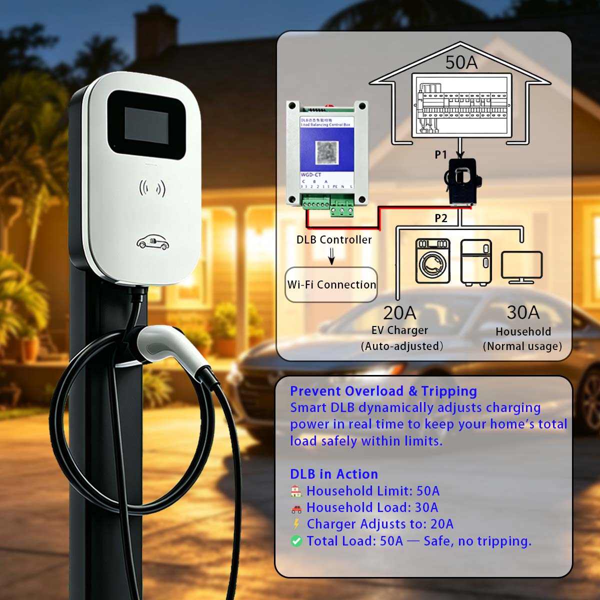 JIGU Dynamic Load Balancing EV - đánh giá và giá Wallbox Ev