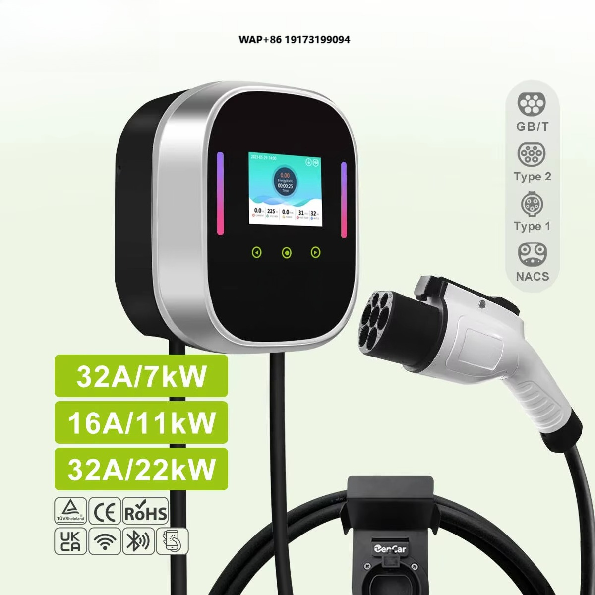 Smart EV Charger Wallbox 22kW  - đánh giá và giá Type 2 Charger